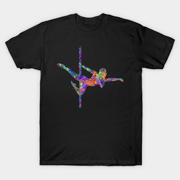 Pole dance watercolor T-Shirt by Yahya Art